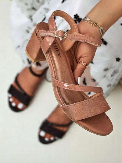 Royalfashion Sandal fanm patante talon ba Grace Gloss