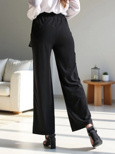 Pantaloni largi pentru femei Royalfashion cu o cataramă decorativă