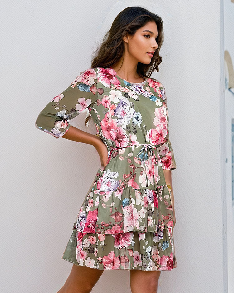 Royalfashion Rochie mini cu motive florale pentru femei