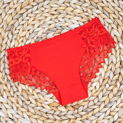Chiloți de dantelă roșie pentru femei - Lenjerie intimă