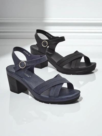 Royalfashion Sandale cu toc bloc pentru femei SoleAura