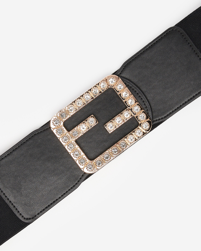 Cureaua Neagra Lata Elastica De Dama cu Zirconiu Cubic - Accesorii