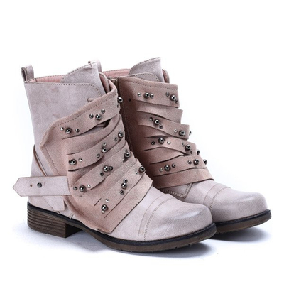 Workery z dżetami w kolorze jasnoróżowym Olesja - Obuwie