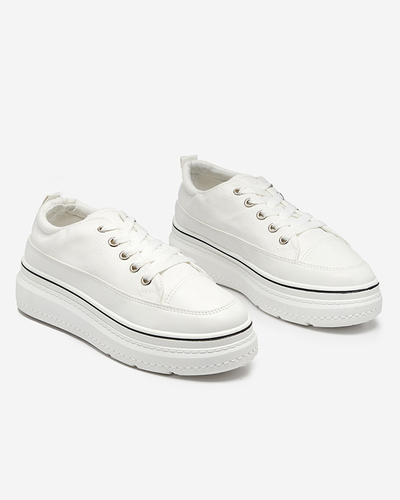 Adidasi albi dama cu talpa groasa Kedine - Incaltaminte