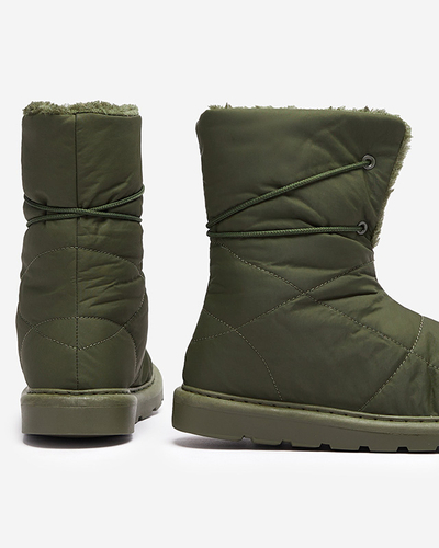 Pantofi de damă verde închis a'la cizme de zăpadă Amirfu- Footwear