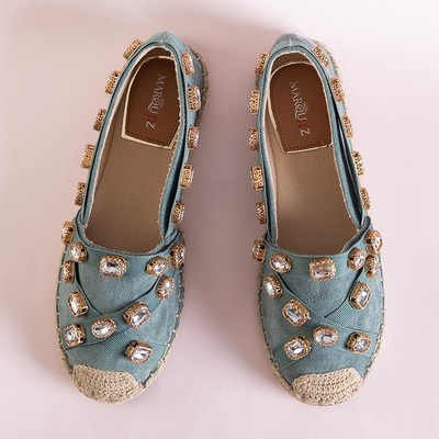 OUTLET Espadrile dama verzi cu cristale Wamba - Pantofi