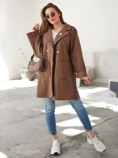 Royalfashion Palton pentru femei asemănător cu blana de oaie