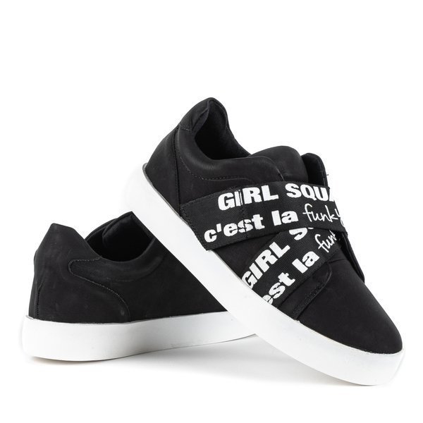 Ghete negre cu inscripție Virginia - Încălțăminte