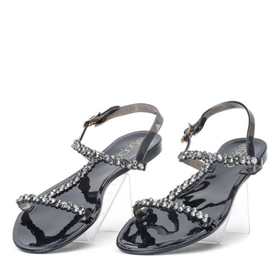 Czarne sandały z gumy Shiga - Obuwie