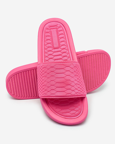 Papuci dama fucsia cu relief Galite - Incaltaminte