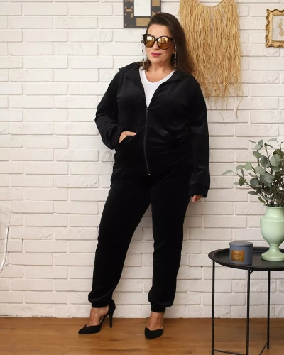 Royalfashion Set trening negru pentru femei PLUS SIZE