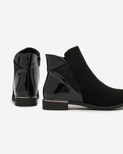 Royalfashion Cizme negre pentru femei cu zirconiu Overlissa