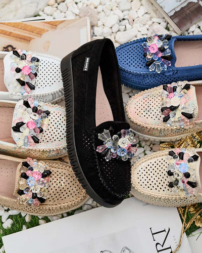 Royalfashion Mocasini traforați cu mărgele pentru femei Nasfali