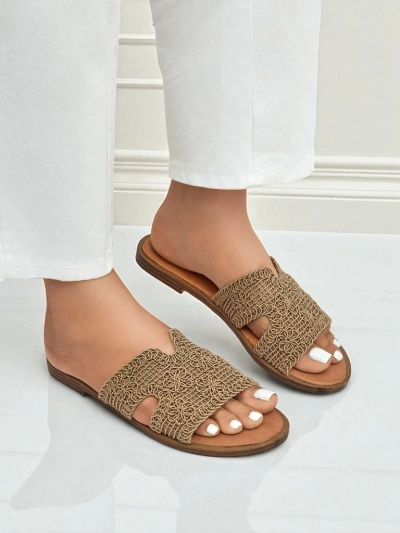 Rpyalfashion Sandale de damă cu bareta decorativă Braida