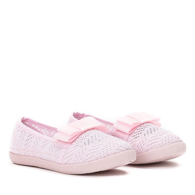 Różowe dziewczęce tenisówki typu slip on Tabbi - Obuwie 