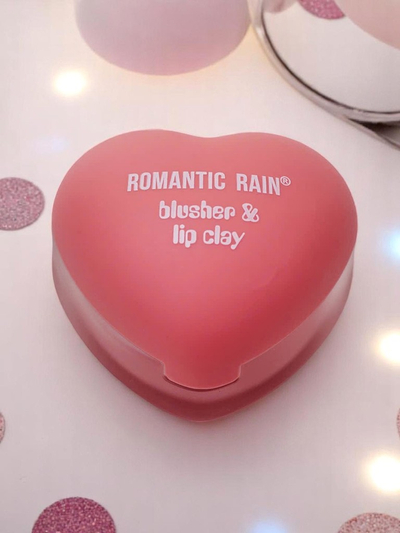 Ruj și blush 2-în-1 într-un borcan în formă de inimă Peach Rose