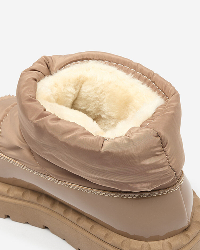 Royalfashion Cizme de zăpadă slip-on pentru femei de culoare maro Ireda