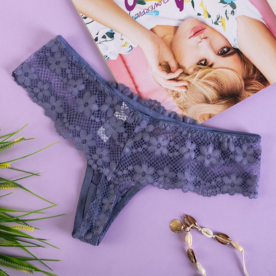 Tanga dantela violet pentru dama - Lenjerie intima