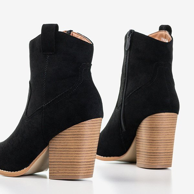 Czarne damskie botki a'la kowbojki Vitella - Obuwie