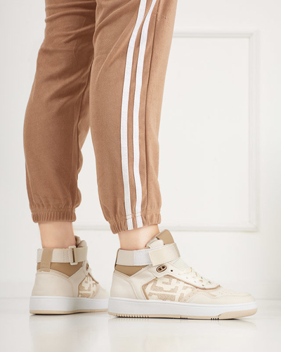 Pantofi sport inalti de dama bej Retila - Incaltaminte