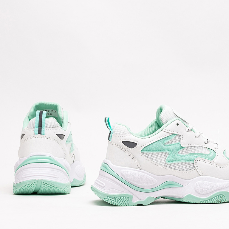 Pantofi sport dama verzi si albi adidasi Krinosi - Incaltaminte