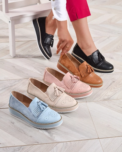 Cizme cu tocuri joase de damă roz Veolita- Footwear