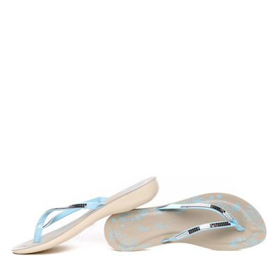 Niebieskie klapki japonki Macie- Obuwie