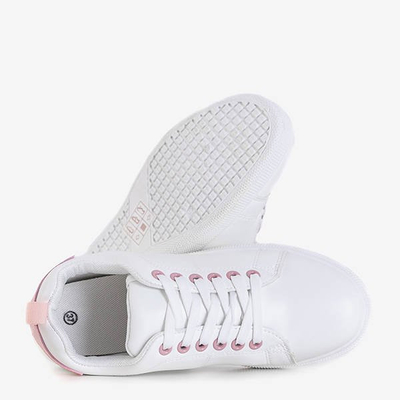 Adidași de damă Oxana albi și roz - pantofi