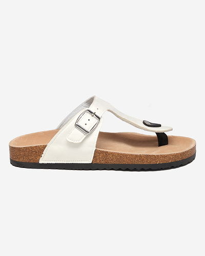 OUTLET Pantofi albi de dama din piele intoarsa ecologica Sodifo- Pantofi