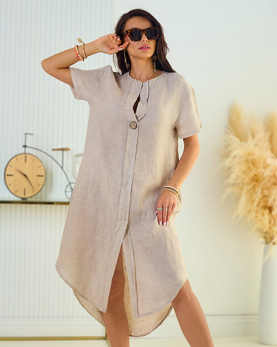 Royalfashion Rochie oversize pentru femei din in Linen