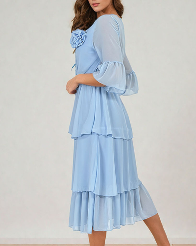 Royalfashion Rochie midi de damă cu volane
