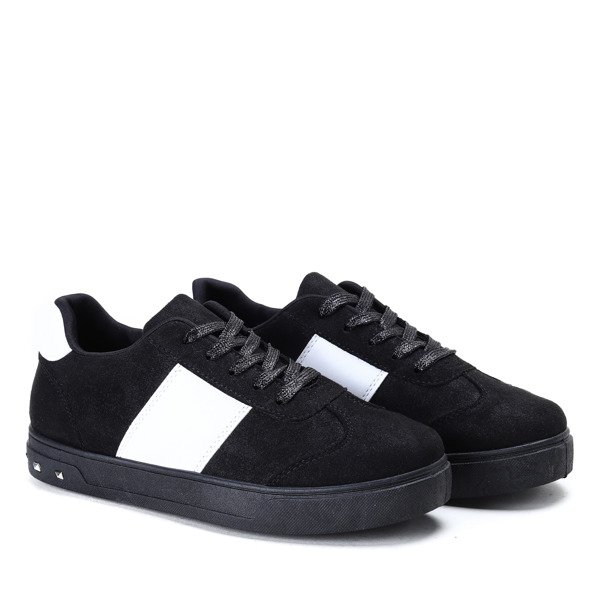 Czarno-białe, klasyczne tenisówki Chana- Obuwie