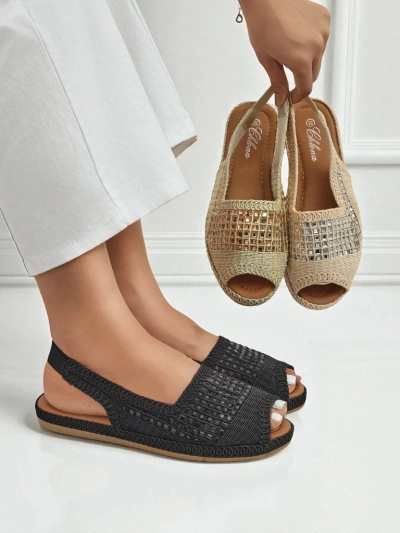 Sandale de damă, sandale espadrile de damă cu pietre strălucitoare Belle Sparkle