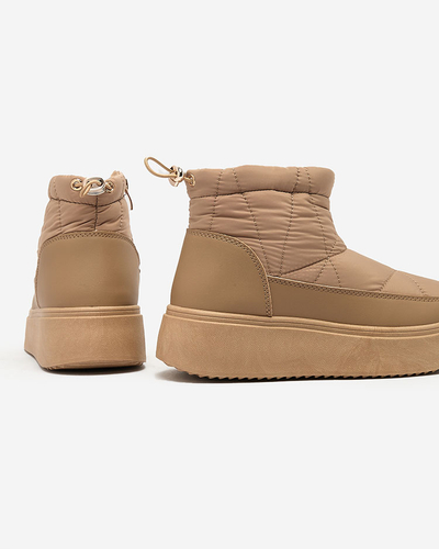 Royalfashion Cizme de zăpadă slip-on pentru femei de culoare maro Armeda
