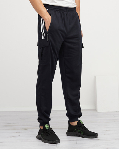 Pantaloni de trening pentru bărbați bleumarin - Îmbrăcăminte
