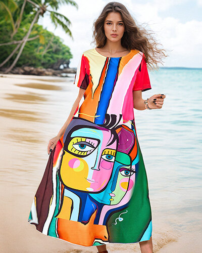 Royalfashion Rochie de damă cu imprimeu cu model