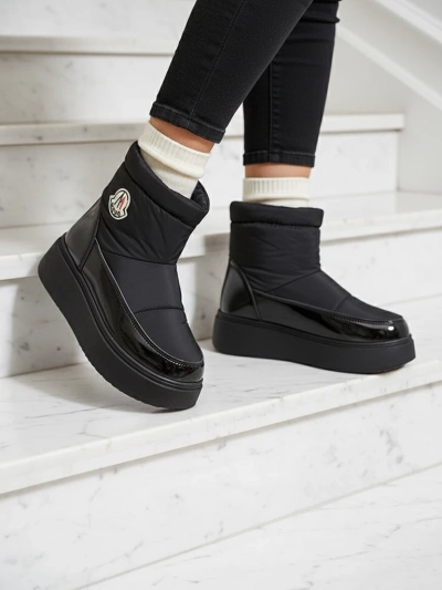 Royalfashion Cizme de zăpadă slip-on pentru femei de culoare neagră Ademra