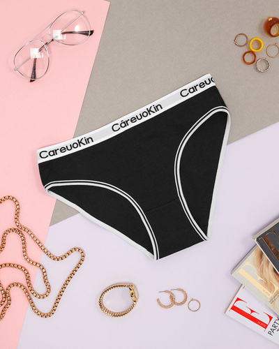 Chiloți de damă din bumbac negru - Lenjerie intimă