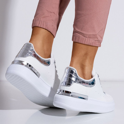 Încălțăminte sport dama Pamelia albă și argintie - Îmbrăcăminte