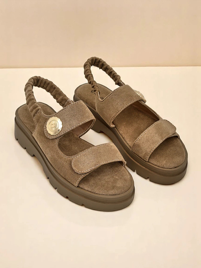 Sandal dam Royalfashion Callisto mawon kwi ekolojik platfòm