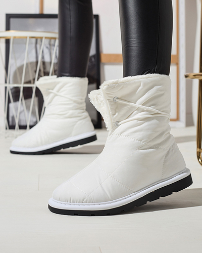 Pantofi de damă albi a'la cizme de zăpadă Amirfu- Footwear