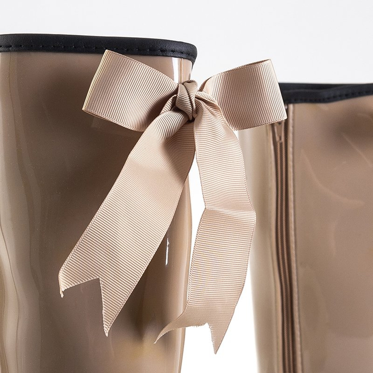 Wellies de dama bej pe pană Genofa - Încălțăminte