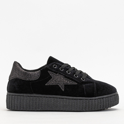 Pantofi de damă din velur Black Estreni - Încălțăminte