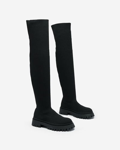 Royalfashion Cizme peste genunchi pentru femei negre Radgitas
