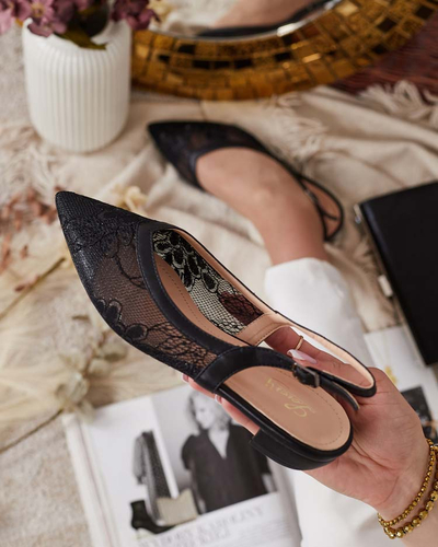 Royalfashion Sandale balerine a'la de damă cu dantelă Benoce