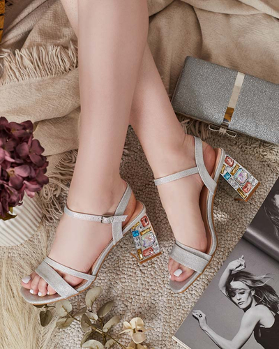 Royalfashion Sandale Solepte Crystal Post pentru femei