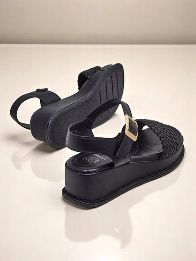 Royalfashion Sandale cu platformă pentru femei cu bareta împletită Fiolle