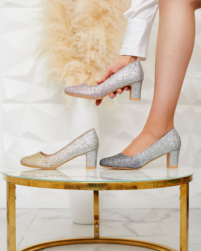Royalfashion Pantofi stiletto Yapunni de damă argintiu-roz