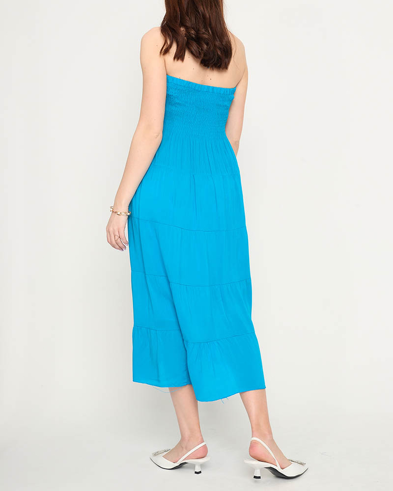 Rochie midi turcoaz PLUS SIZE - Imbracaminte