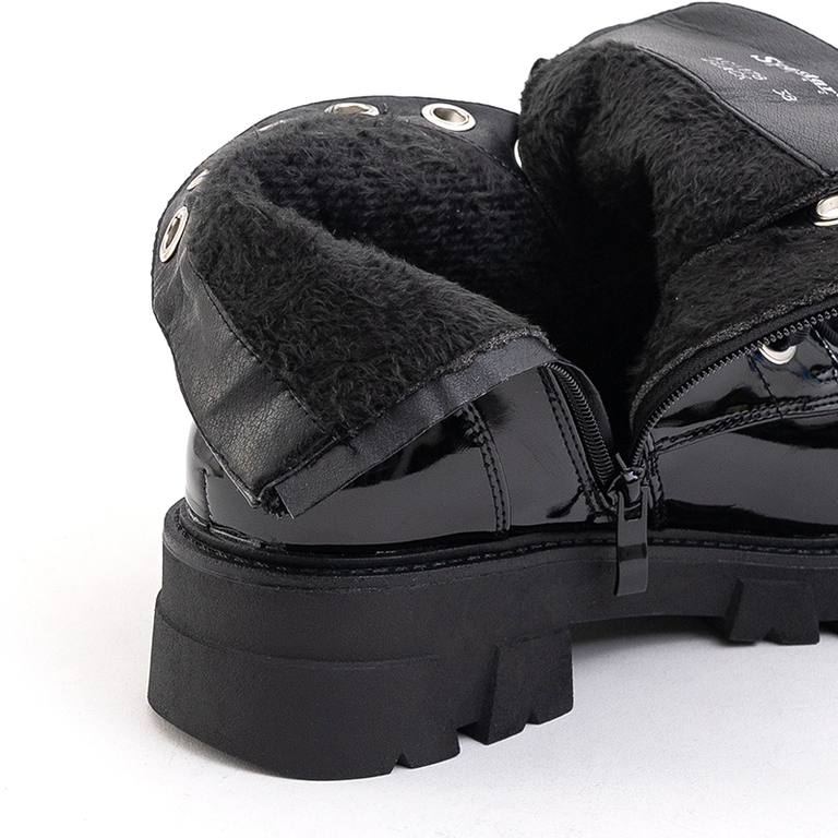 Genți pentru femei lăcuite negru cu perle Jet - Încălțăminte